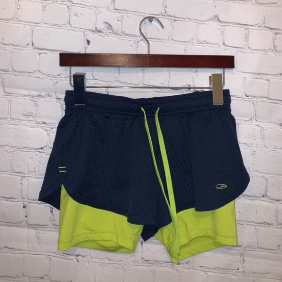 Champion Pants - Champion Dark Blue & Green athletic shorts size S